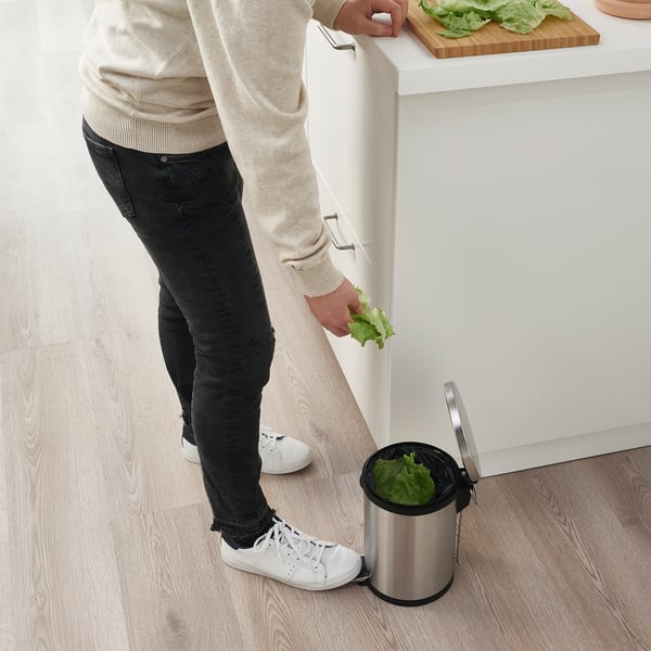IKEA SNÖRPA Pedal Bin Stainless Steel 1 Gallon