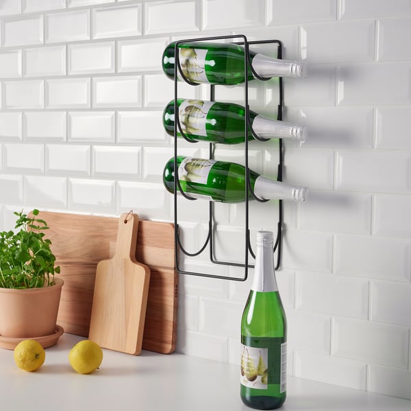 IKEA SNÖSPIRA 4-bottle Wine Rack Black