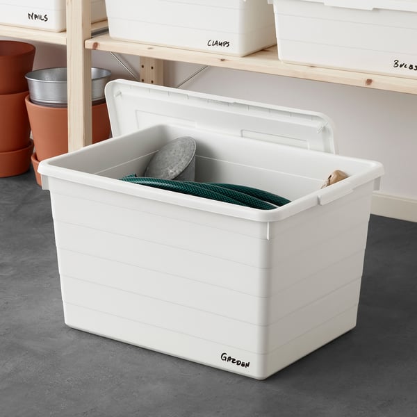 IKEA SOCKERBIT Box With Lid White 15x20x11 ¾ "