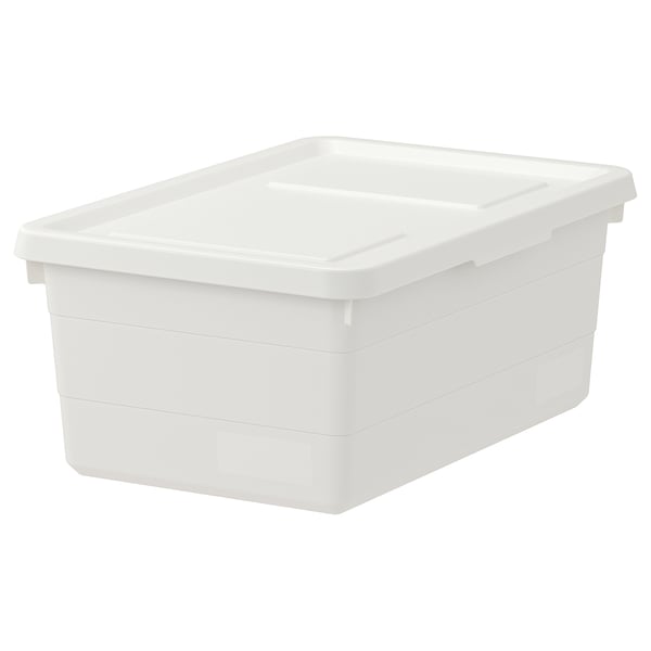 IKEA SOCKERBIT Box with lid white 15x9 ¾x6 "