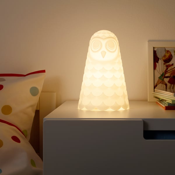 IKEA SOLBO Table Lamp White/owl 9 "