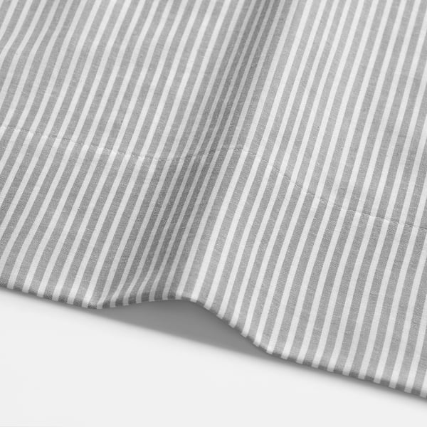 IKEA SOLFIBBLA Sheet Set Gray White/stripe Queen