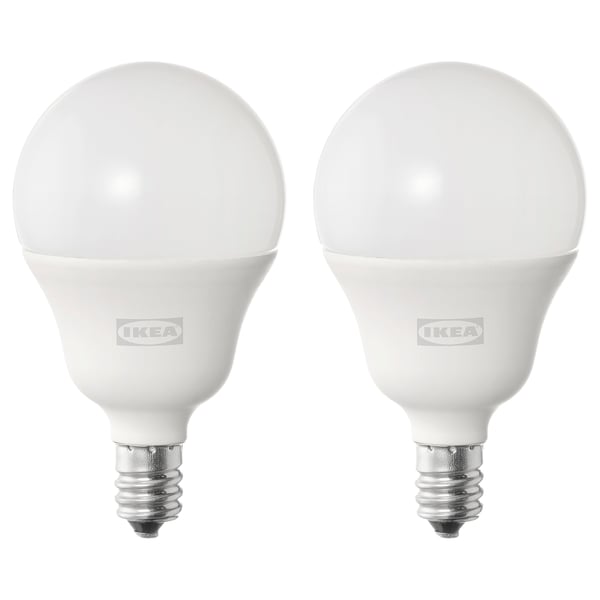 IKEA SOLHETTA LED bulb E12 450 lumen globe opal