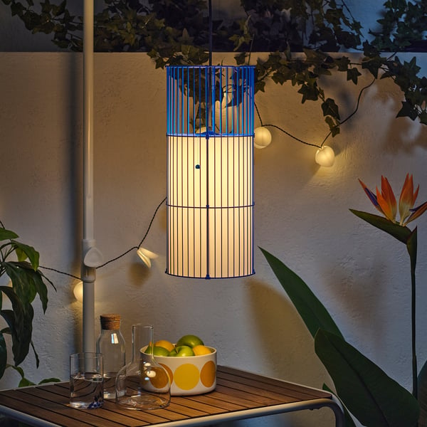 IKEA SOLVINDEN Pendant Lamp Blue 18 7/8 "
