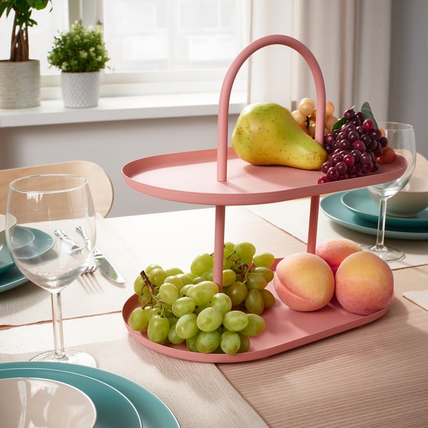 IKEA SOMMARÖGA Serving Stand Two Tiers Pink