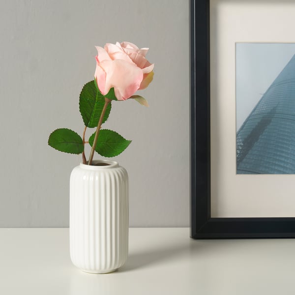 IKEA STILREN Vase White 4 ¾ "