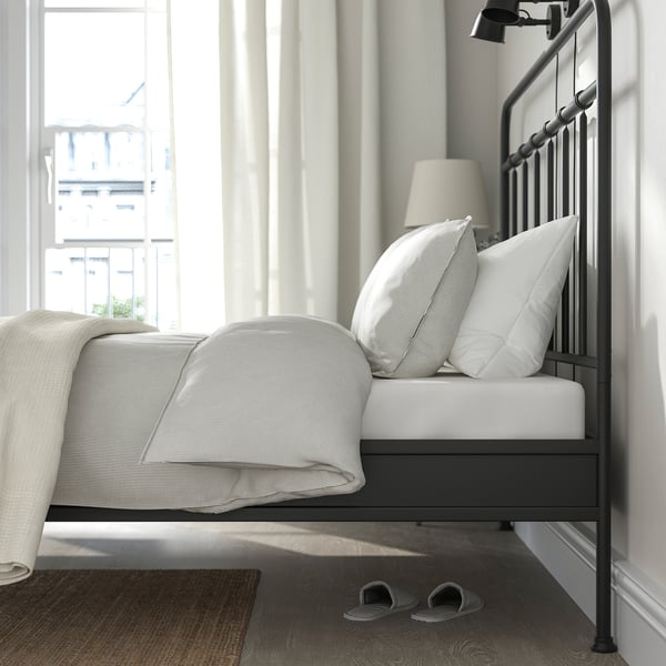 IKEA STJÄRNÖ Bed Frame Anthracite/Luröy Queen