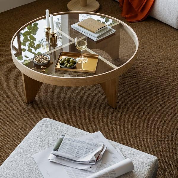 IKEA STOCKHOLM 2025 Coffee Table Oak Veneer Glass