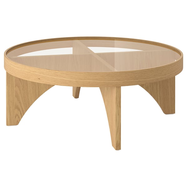 IKEA STOCKHOLM 2025 Coffee table oak veneer glass