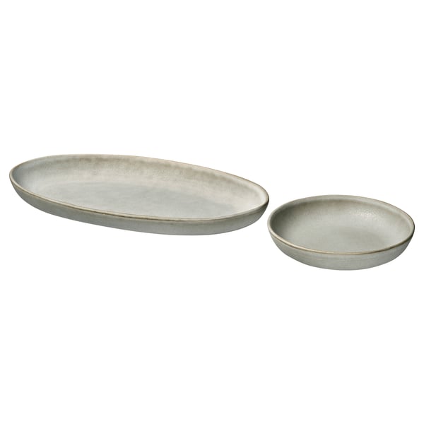 IKEA STOCKHOLM 2025 Serving plate set of 2 gray