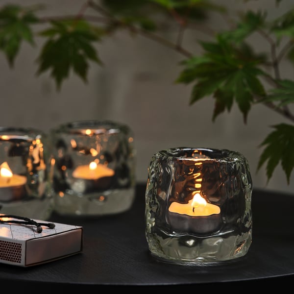 IKEA STOCKHOLM 2025 Tealight Holder Clear Glass 3 "