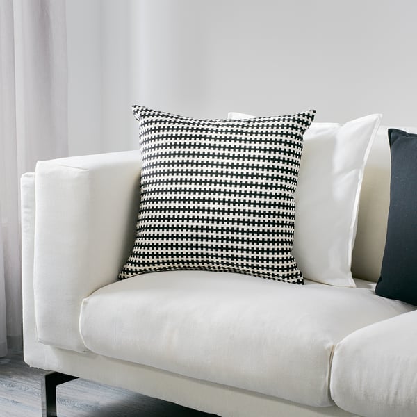 IKEA STOCKHOLM Cushion Black/white 20x20 "