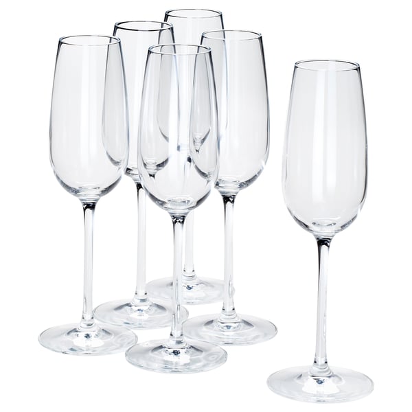 IKEA STORSINT Champagne flute clear glass 7 oz