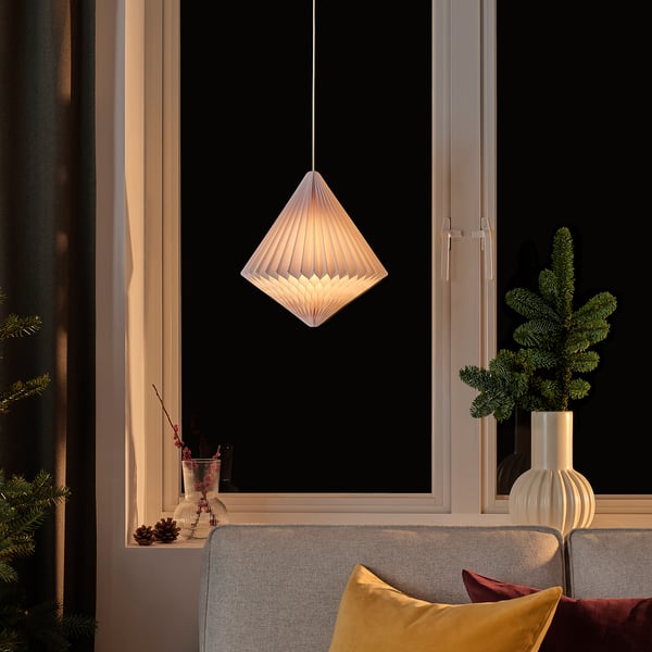 IKEA STRÅLA Lamp Shade Diamond-shaped White 13 "
