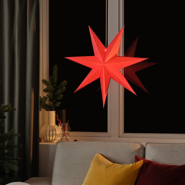 IKEA STRÅLA Lamp Shade Red 28 "