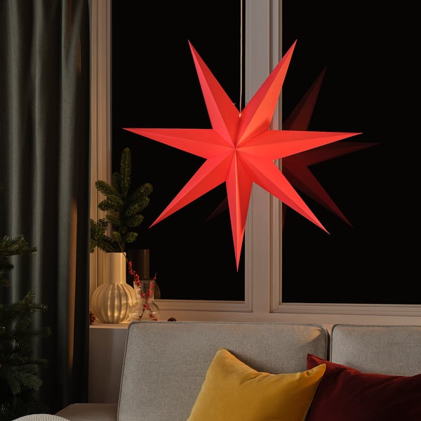 IKEA STRÅLA Lamp Shade Red 35 "