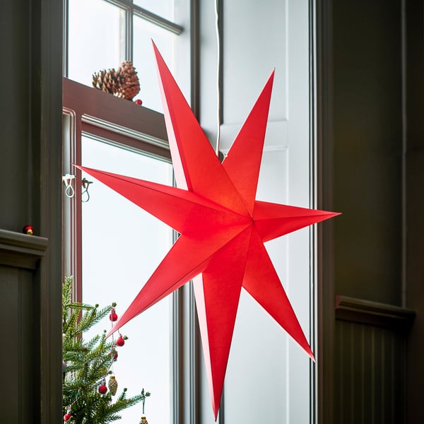 IKEA STRÅLA Lamp Shade Red 35 "