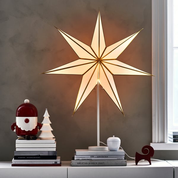 IKEA STRÅLA Lamp Shade White/gold 28 "