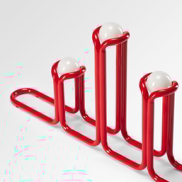 IKEA STRÅLA LED Candelabra Metal Red