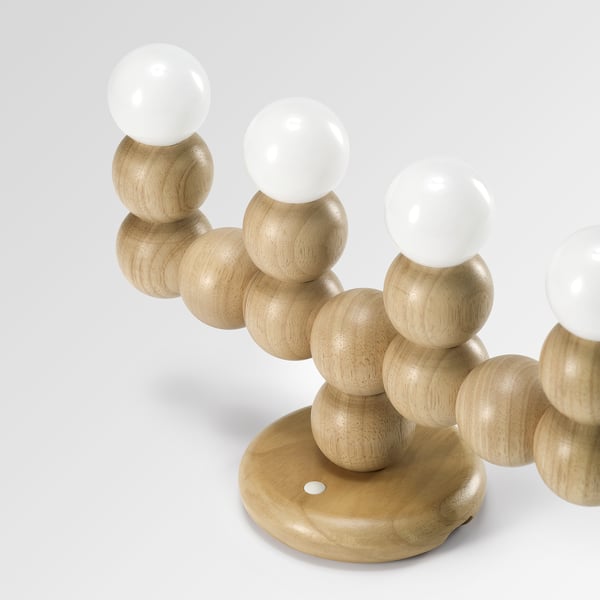 IKEA STRÅLA LED Candelabra Wood Battery Operated