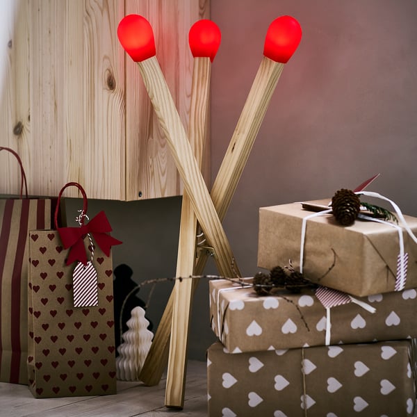 IKEA STRÅLA LED Floor Lamp Matchstick-shaped Wood