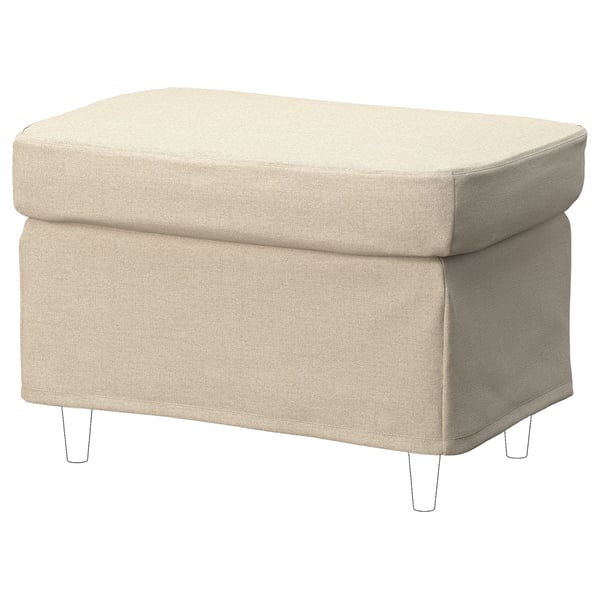 IKEA STRANDMON Slipcover for ottoman Naggen beige