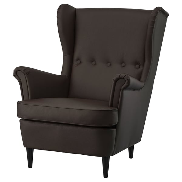 IKEA STRANDMON Wing chair Grann/Bomstad dark brown
