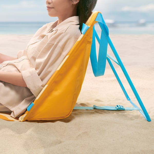 IKEA STRANDÖN Chaise Yellow/blue
