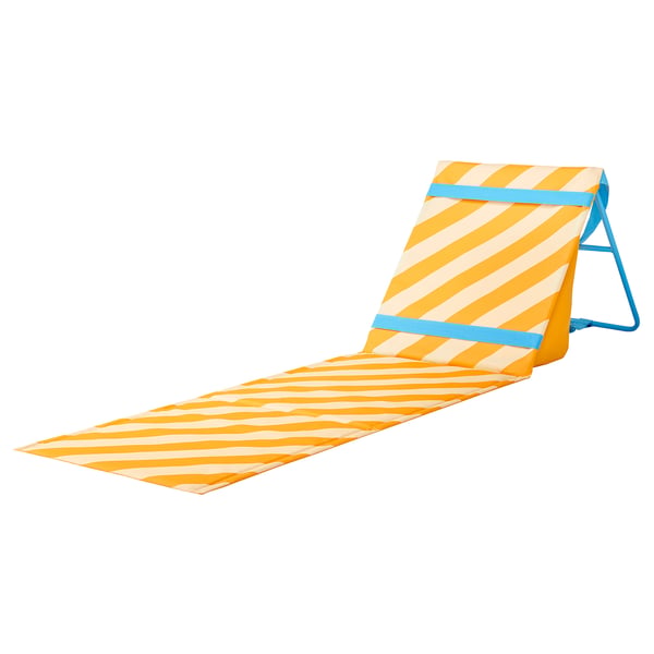 IKEA STRANDÖN Chaise yellow/blue
