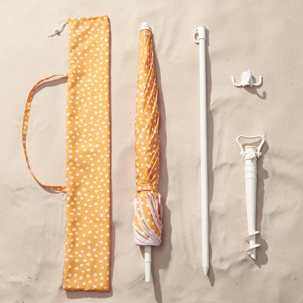 IKEA STRANDÖN Umbrella Yellow/white Dotted 55 1/8 "
