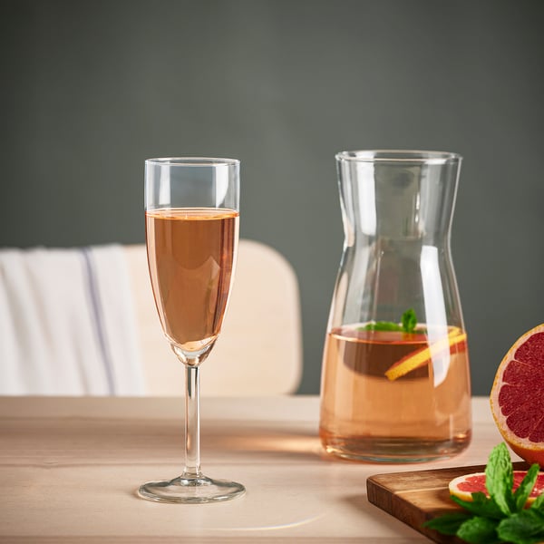 IKEA SVALKA Champagne Flute Clear Glass 7 Oz