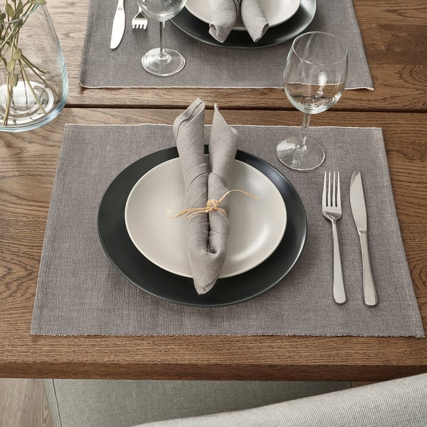 IKEA SVARTSENAP Place Mat Gray 14x18 "