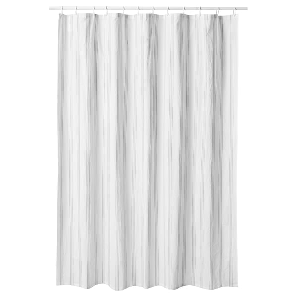 IKEA SVARTSTARR Shower curtain white/gray 71x71 "