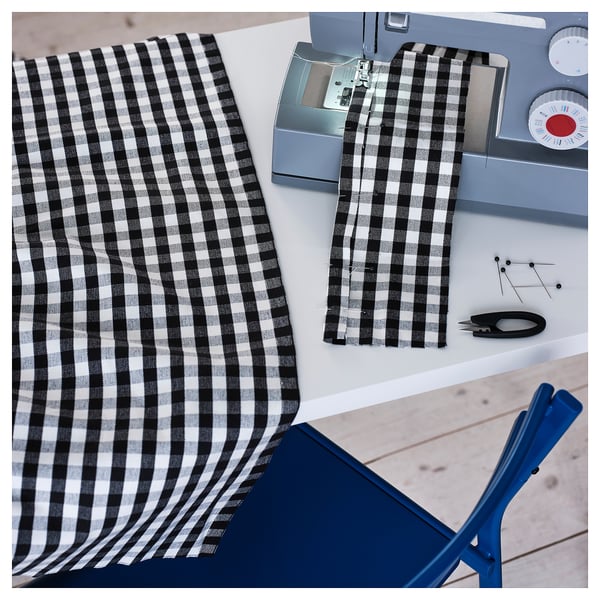 IKEA TAGGLUSERN Pre-cut Fabric Black/white 59x118 "