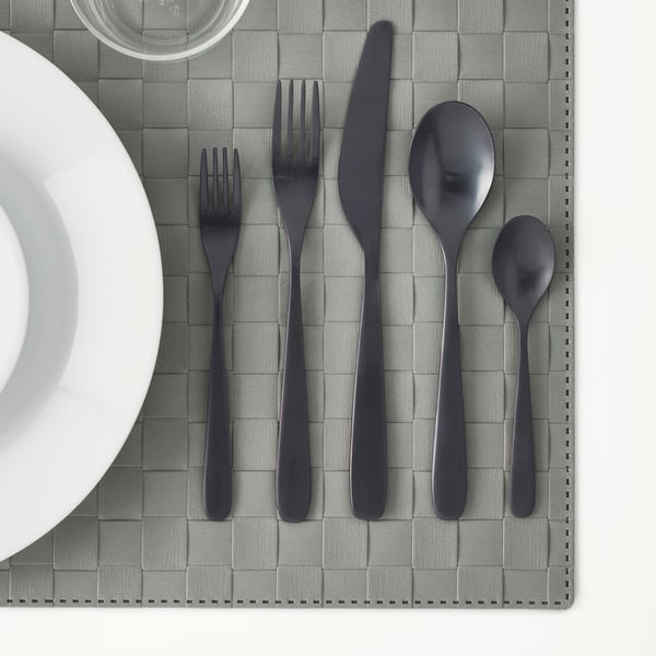 IKEA TILLAGD 20-piece Flatware Set Black