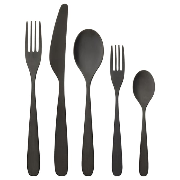 IKEA TILLAGD 20-piece flatware set black