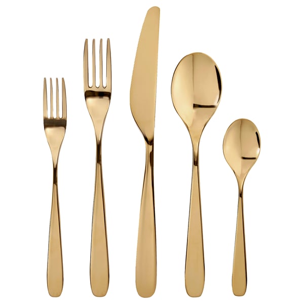 IKEA TILLAGD 20-piece flatware set brass color