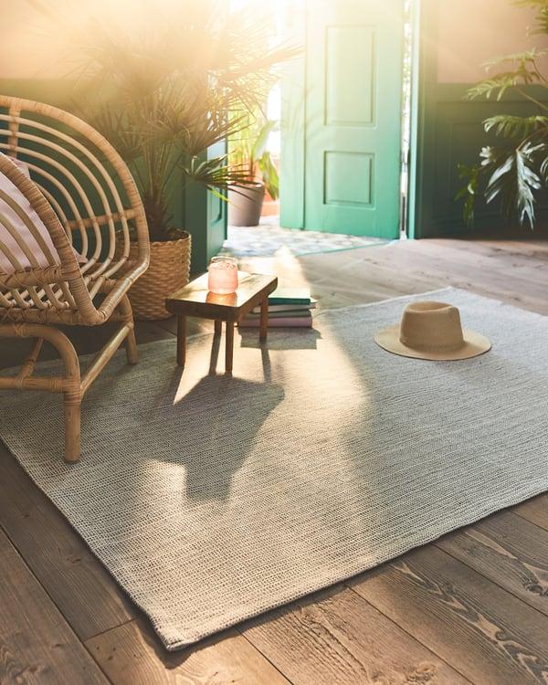 IKEA TIPHEDE Rug Flatwoven Natural/black 7 ' 3 "x9 ' 2 "