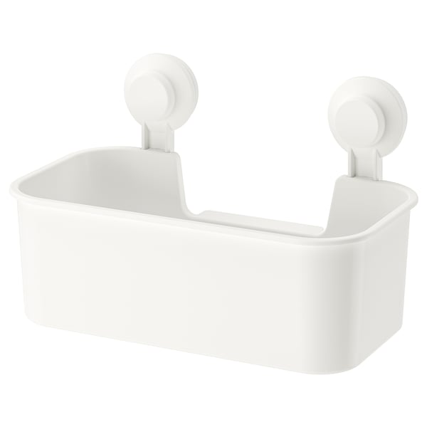IKEA TISKEN Basket with suction cup white