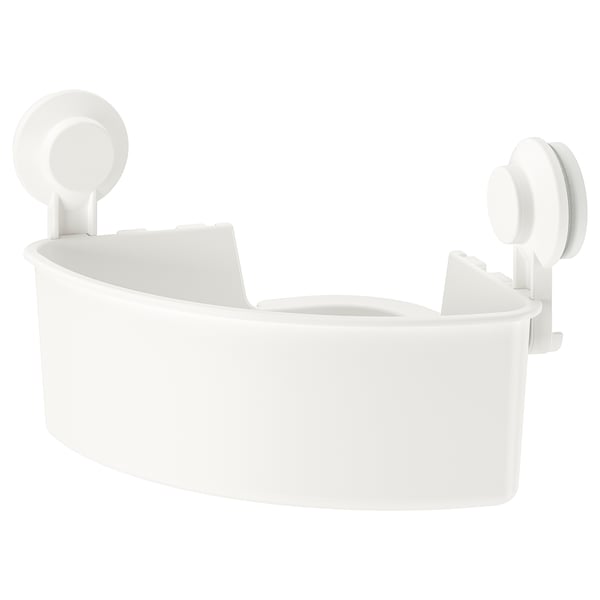 IKEA TISKEN Corner basket with suction cup white