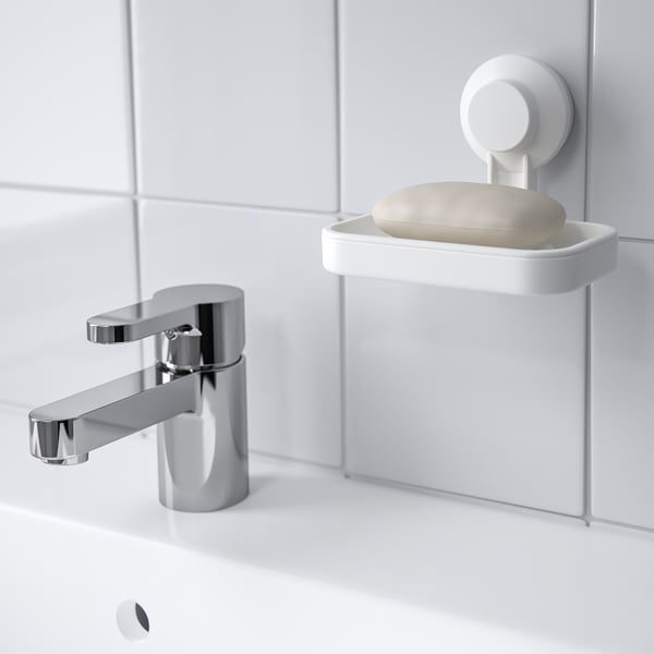 IKEA TISKEN Soap Dish With Suction Cup White