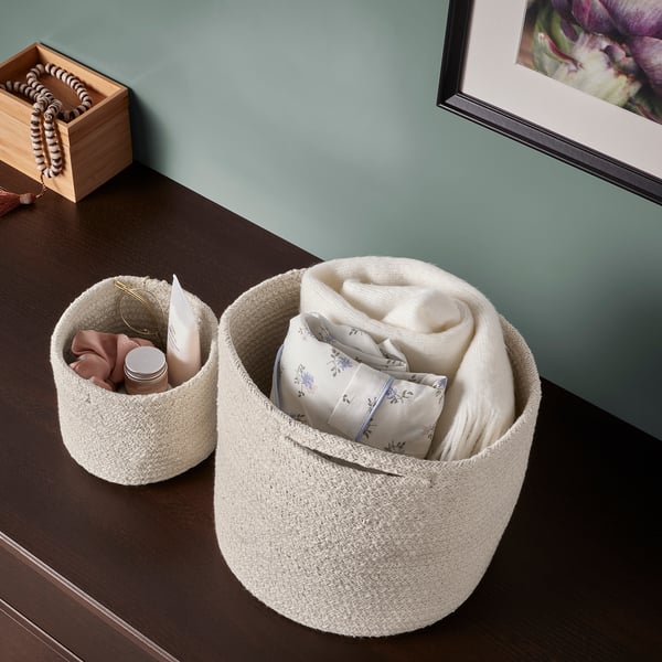 IKEA TJABBIG Basket Natural 9 ¾x9 "