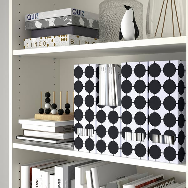 IKEA TJENA Magazine File White Black/dotted
