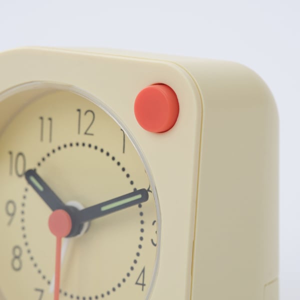 IKEA TJINGA Alarm Clock Pale Yellow 3 ¼x3 ¼ "