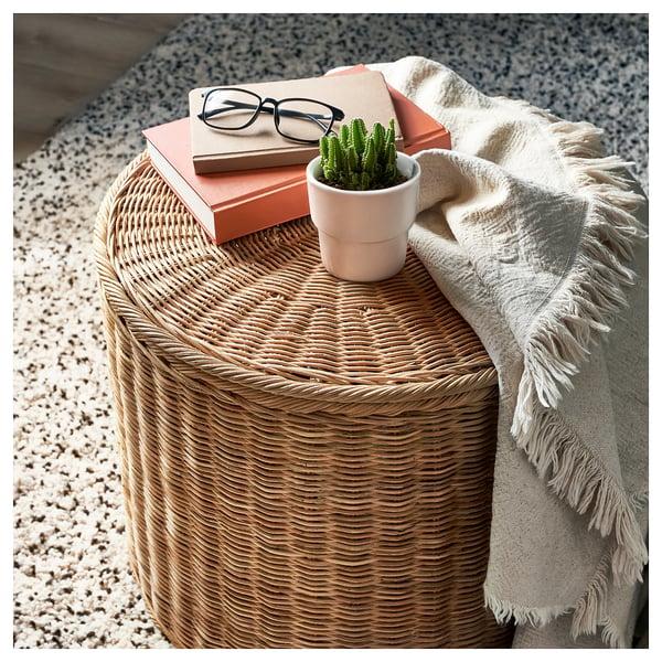 IKEA TOLKNING Ottoman With Storage Handmade Rattan