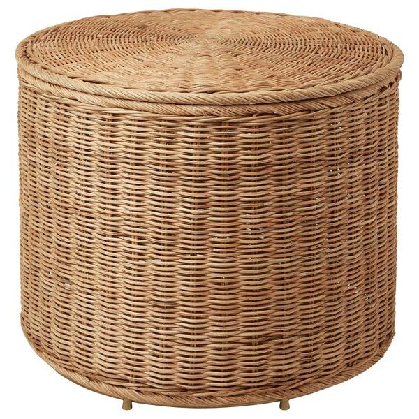 IKEA TOLKNING Ottoman with storage handmade rattan