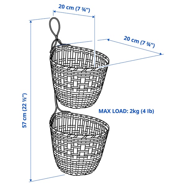 IKEA TOLKNING Set Of 2 Handmade Bamboo