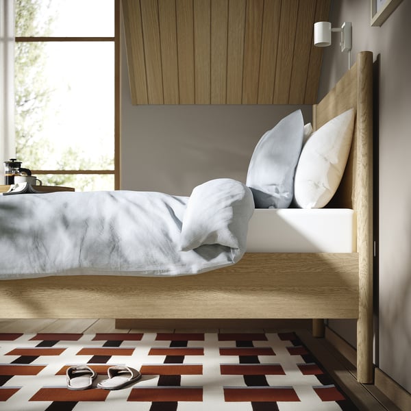 IKEA TONSTAD Bed Frame Oak Veneer/Luröy Twin
