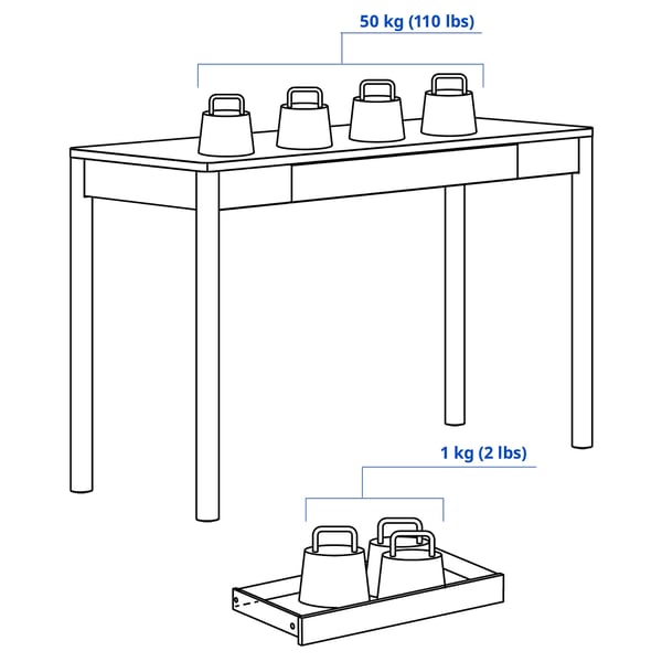 IKEA TONSTAD Desk Oak Veneer 47 1/4x18 1/2 "