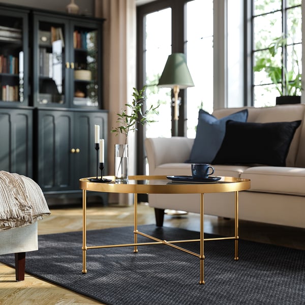 IKEA TORSJÖ Coffee Table Gold Effect/glass 34 5/8 "